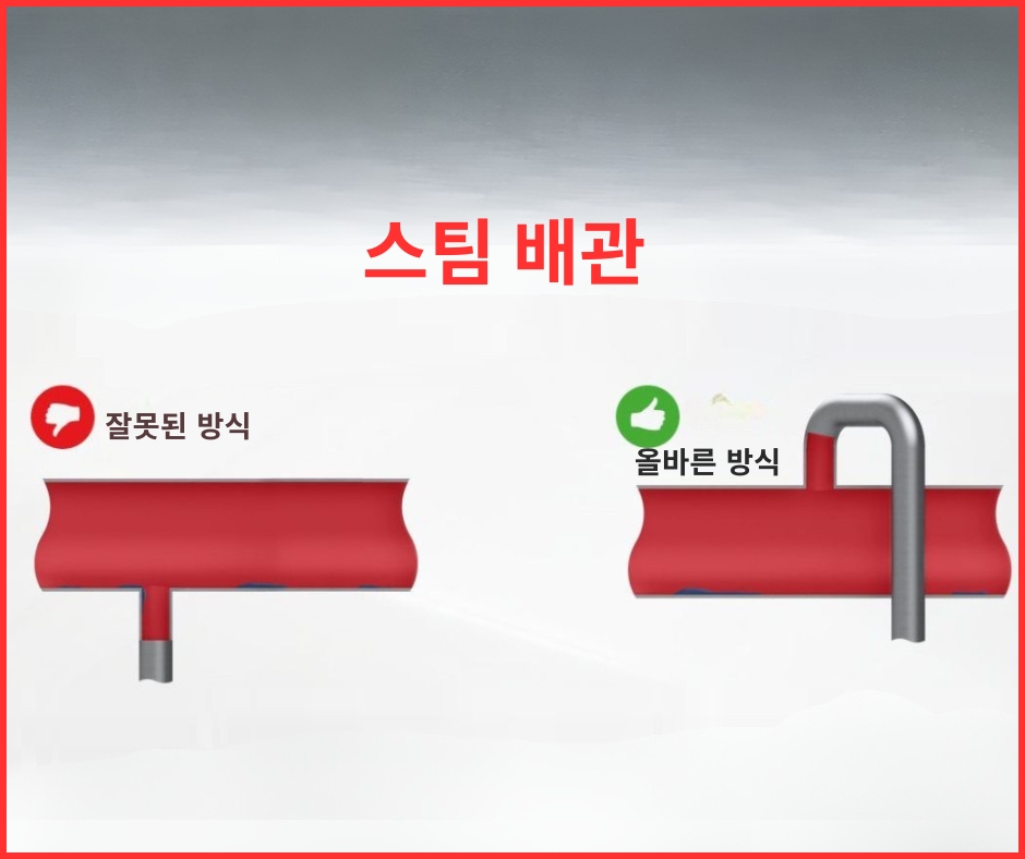 올바른 스팀 취출 배관