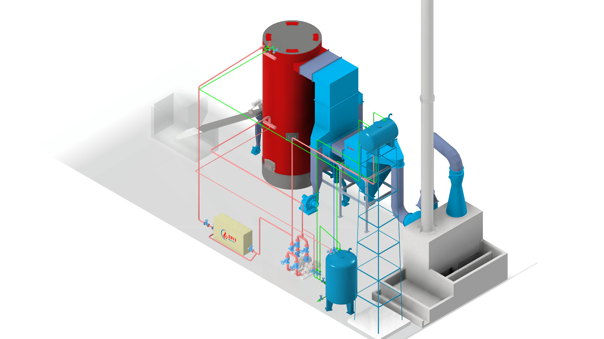 Nồi dầu tải nhiệt tầng sôi đốt biomass