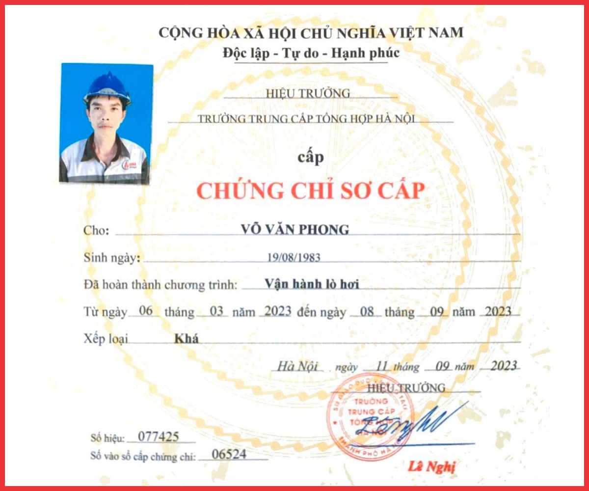 chứng chỉ vận hành nồi hơi