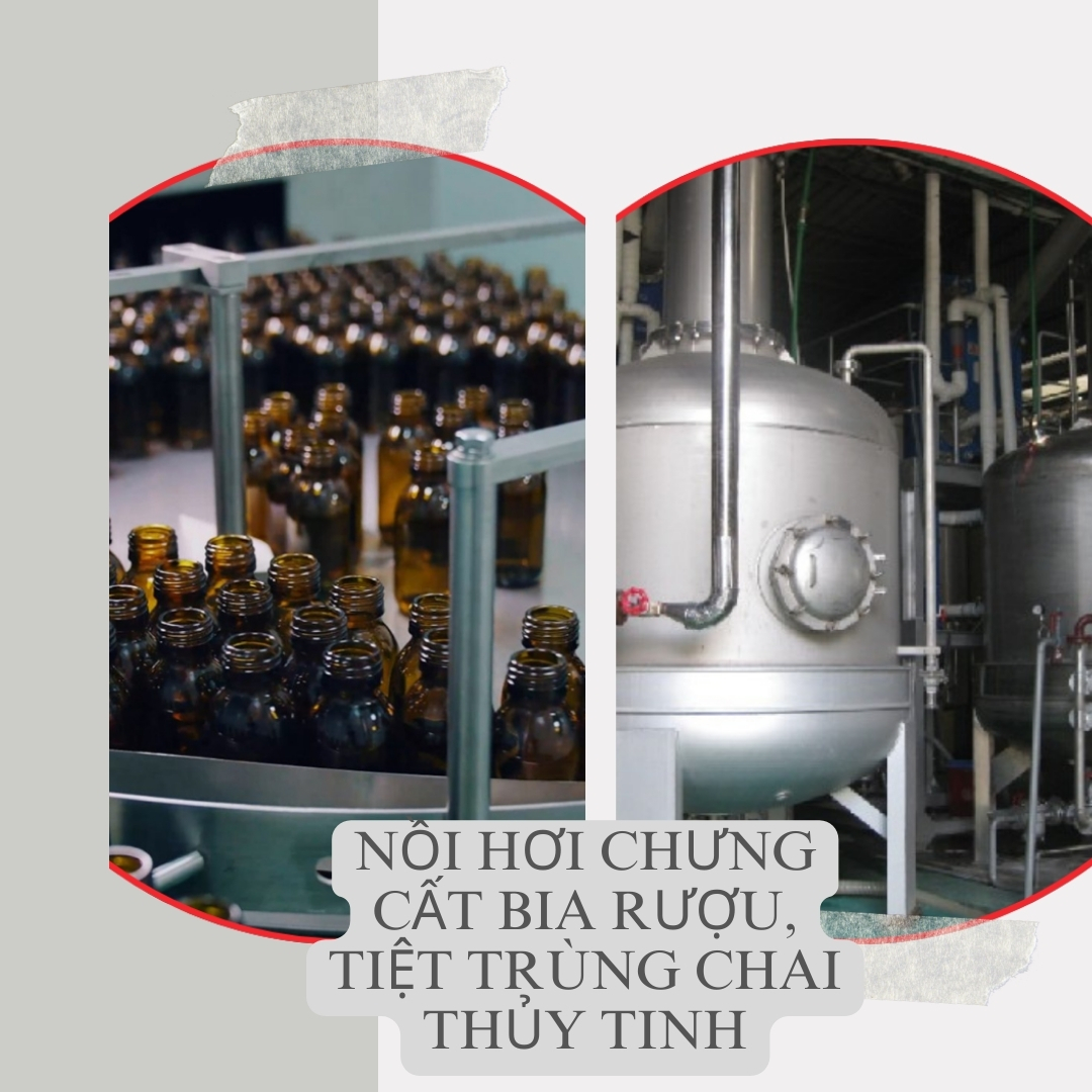 nồi hơi trong ngành tiệt trùng bia rượu